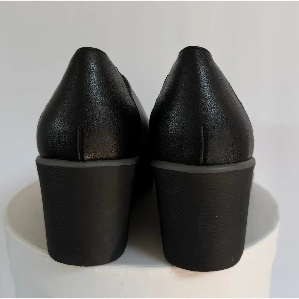 SOUL Naturalizer About Time Women's 8.5M Black Comfort Platform Wedge Pump Shoes